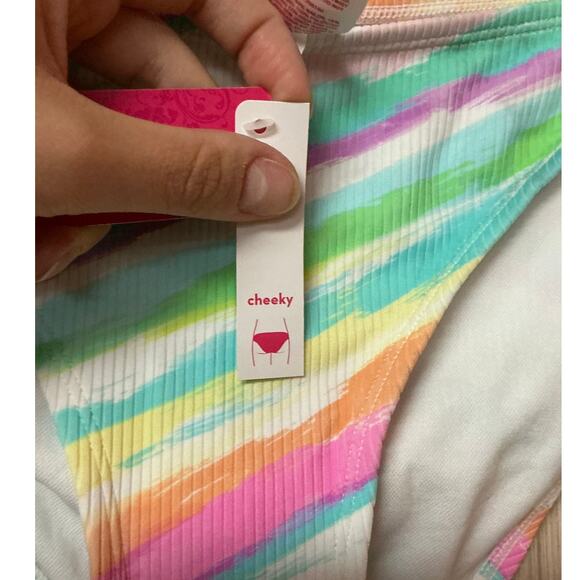 Xhilaration Women’s Multicolor Cheeky Bikini Bottom Size L - Picture 5 of 7